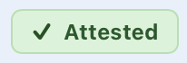 The BaseVault Attested badge: a small green pill-shaped indicator with a check mark and the word 'Attested.'